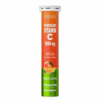 Витамин С со вкусом апельсина (Effervescent VITAMIN C), Орзакс (ORZAX), 20 шипучих таблеток