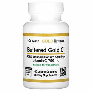 Витамин C некислый буфферизированный (Buffered Gold C),  Калифорния Голд Нутришн (California Gold Nu